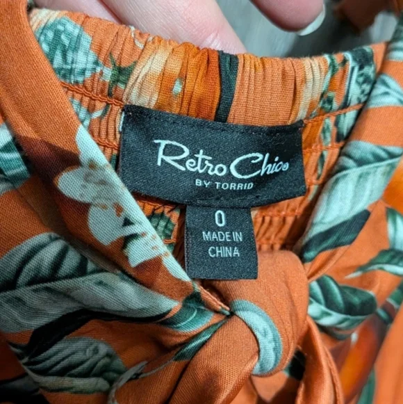 NEW Torrid Retro Chic Orange Blossom Dress Sz 0 NWOT 0X 12 14 L XL - Picture 6 of 9